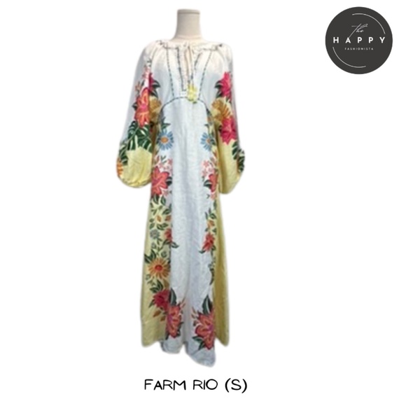 NWOT FARM Rio - Bloom Garden Linen Maxi Dress (S) - Picture 1 of 9